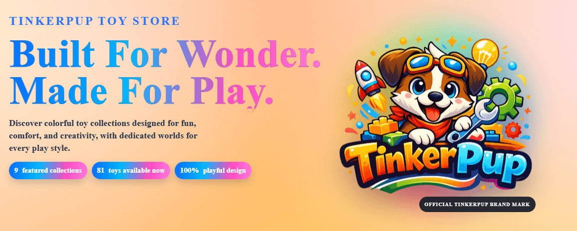 TinkerPup Toy Store logo